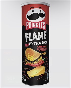 Чипсы Pringles Flame Cheese and Chill сыр и перец чили, острые картофельные европейские снеки 160 гр. 3242