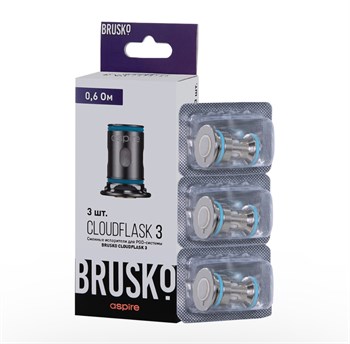 ИСПАРИТЕЛЬ BRUSKO CLOUDFLASK 3, 0.6 ОМ (3 ШТ) 4290