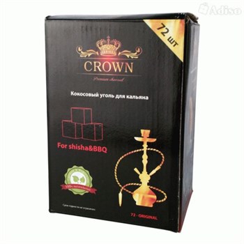 Кокосовый уголь для кальяна Crown, 72 кубика, 25мм 2715